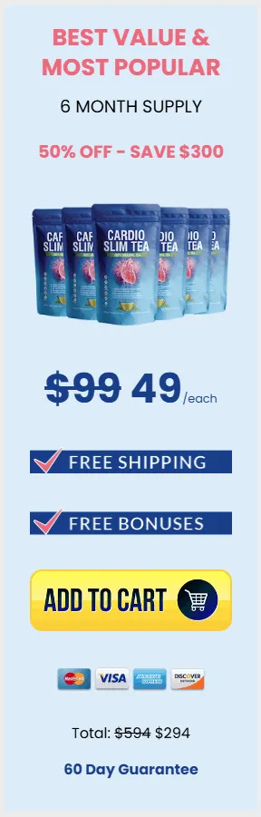 cardio slim tea 6 pack price